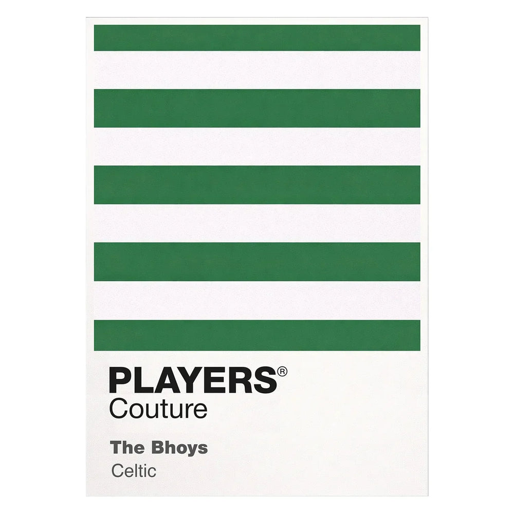 Celtic Classic Football Shirt Colours Frame Men's T-Shirt – white close-up detail shot of the Celtic Players Couture logo