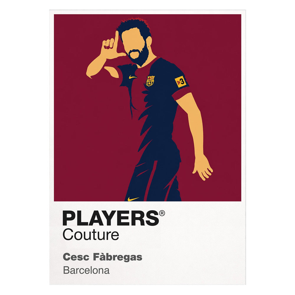 Cesc Fàbregas Barcelona white Icon Frame artwork detail