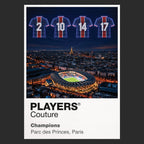 PSG 2025 Champions League winners Icons in Lights Frame artwork in black