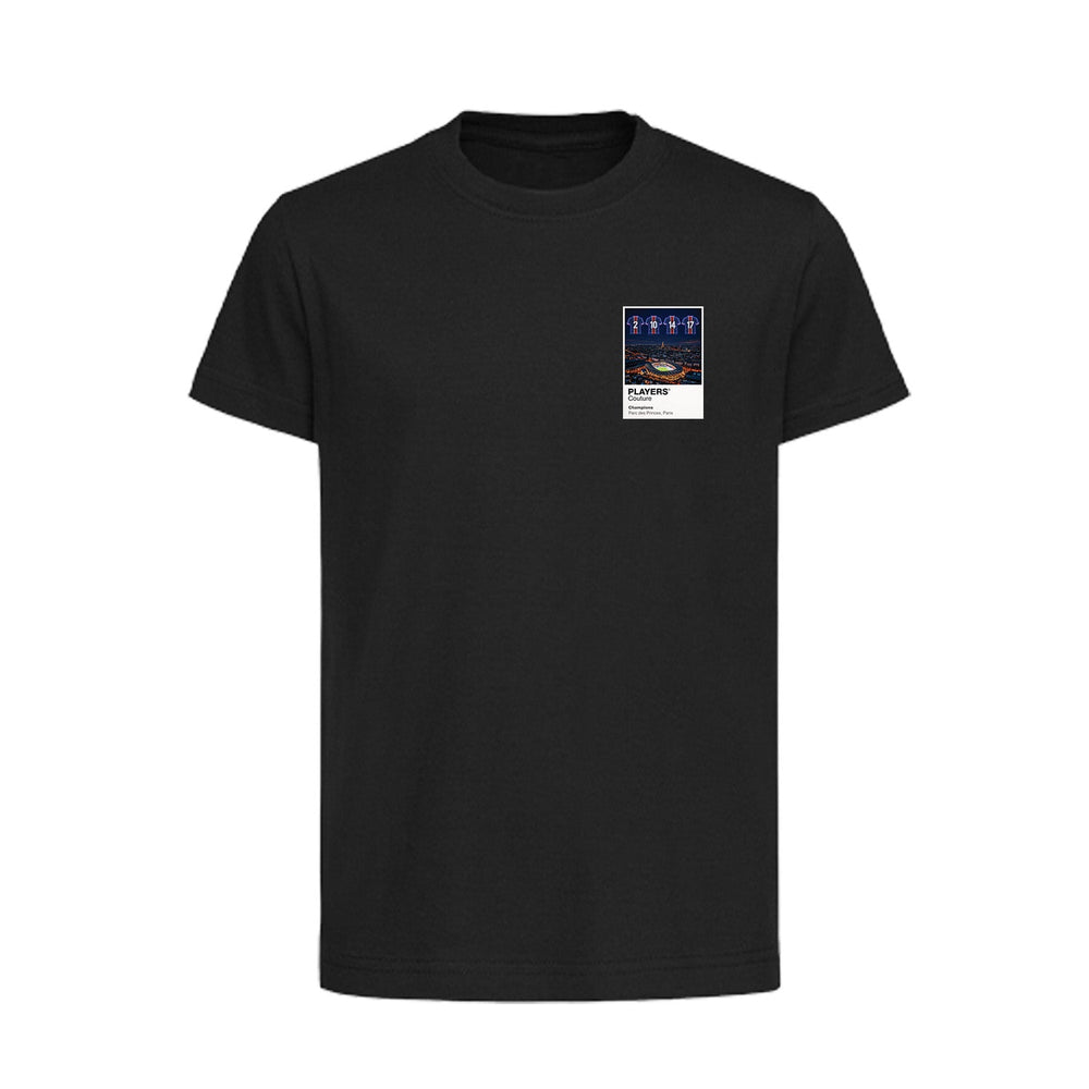 Paris Saint-Germain European Champions PSG Icons in Lights Frame Kids T-Shirt in Black