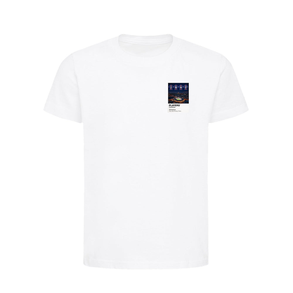 Paris Saint-Germain European Champions PSG Icons in Lights Frame Kids T-Shirt in White