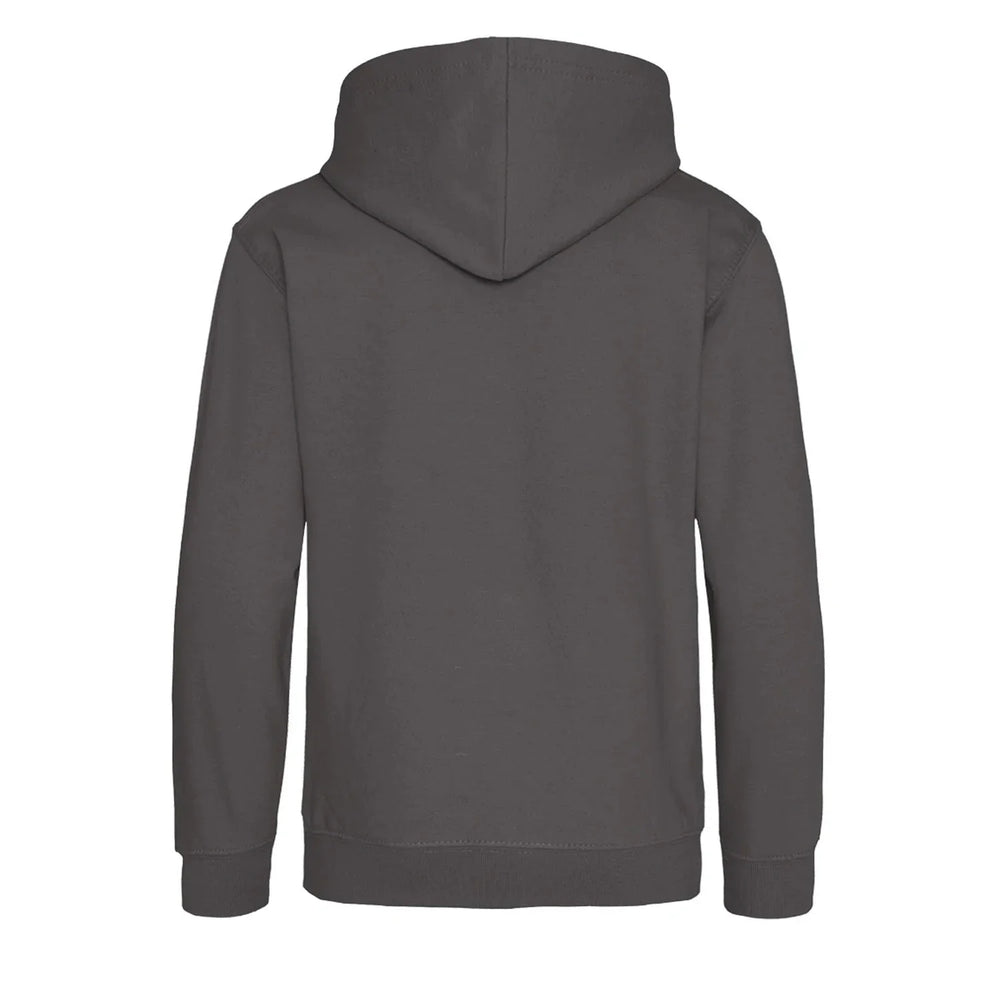 Essentials Collection hoodie – charcoal kids' hoodie with white Essentials Collection letters and Players Couture logo on