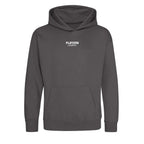 Essentials Collection hoodie – charcoal kids' hoodie with white Essentials Collection letters and Players Couture logo on