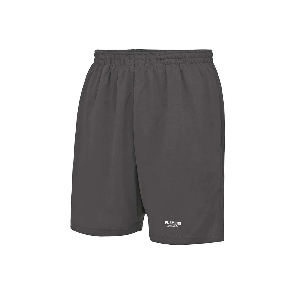 Essentials Collection Players Couture Men's Activewear Charcoal Grey Mesh Lined Shorts