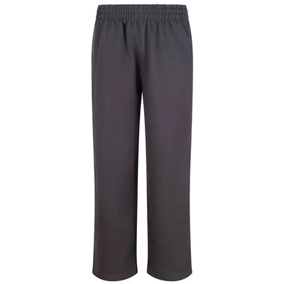 Essentials Collection Men's Premium Heavyweight Charcoal Grey Joggers Back Logo – charcoal close-up detail shot of the