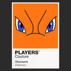 Charizard Colour Frame Men's T-Shirt – black close-up detail shot of the Charizard Colour Players Couture logo design
