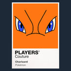 Charizard Colour Frame Men's T-Shirt – navy close-up detail shot of the Charizard Colour Players Couture logo design