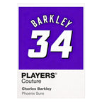 Charles Barkley 34 Jersey Frame Men's T-Shirt – white close-up detail shot of the Charles Barkley Players Couture logo design