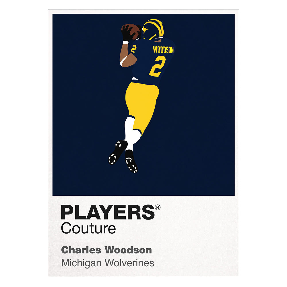 Charles Woodson Michigan Wolverines American Football Icon Frame Men's T-Shirt