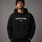 charlie-aitken name-print hoodie - black