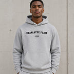 charlotte-flair name-print hoodie - grey
