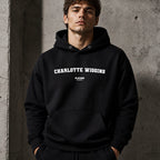 charlotte-wiggins name-print hoodie - black