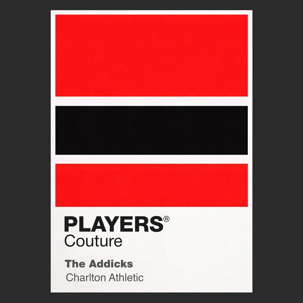 Charlton Athletic Classic Football Shirt Colours Frame Men's T-Shirt – black close-up detail shot of the Charlton Athletic