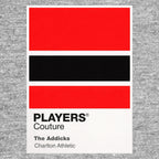 Charlton Athletic Classic Football Shirt Colours Frame Men's T-Shirt – grey close-up detail shot of the Charlton Athletic