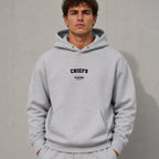 chiefs name-print hoodie - grey