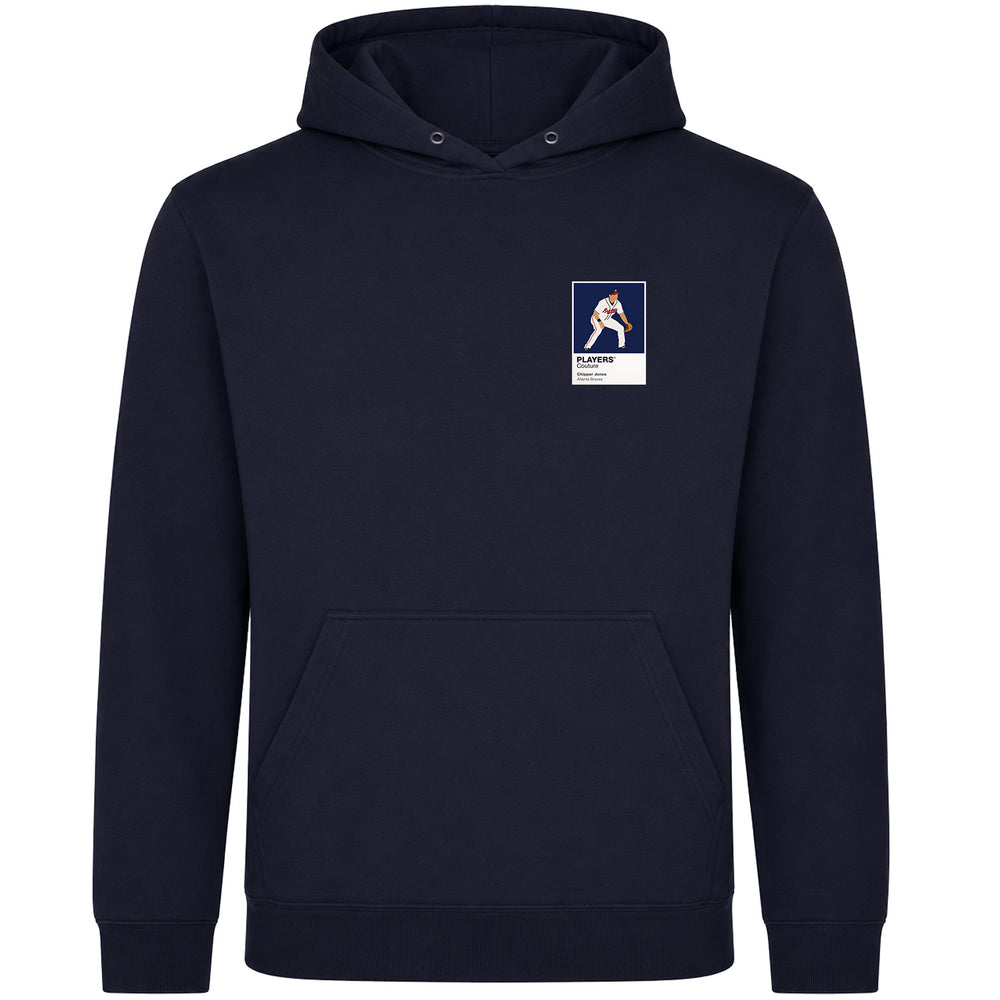 Chipper Jones Braves Baseball Icon Frame Men's Hoodie - Navy