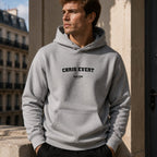 chris-evert name-print hoodie - grey
