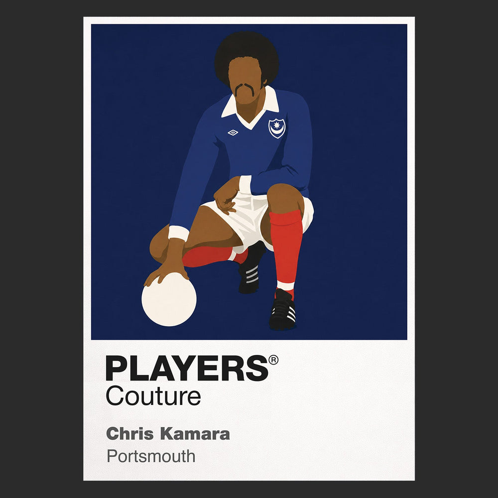 Chris Kamara Portsmouth black Icon Frame artwork detail