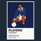 Chris Kamara Portsmouth navy Icon Frame artwork detail