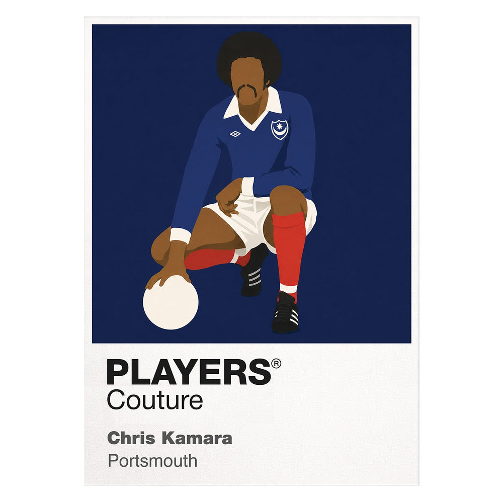 Chris Kamara Portsmouth white Icon Frame artwork detail