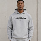 chris-stapleton name-print hoodie - grey
