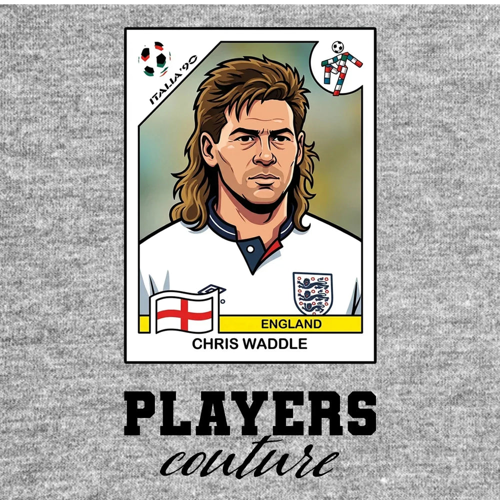 Chris Waddle World Cup Sticker Kids T-Shirt – chris waddle grey Players Couture design