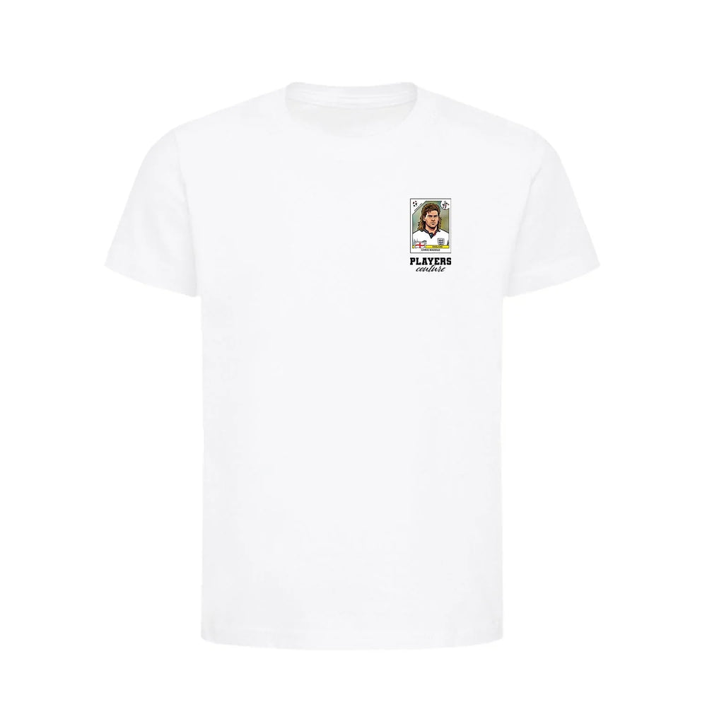 Chris Waddle World Cup Sticker Kids T-Shirt – chris waddle sticker kids white tshirt Players Couture design