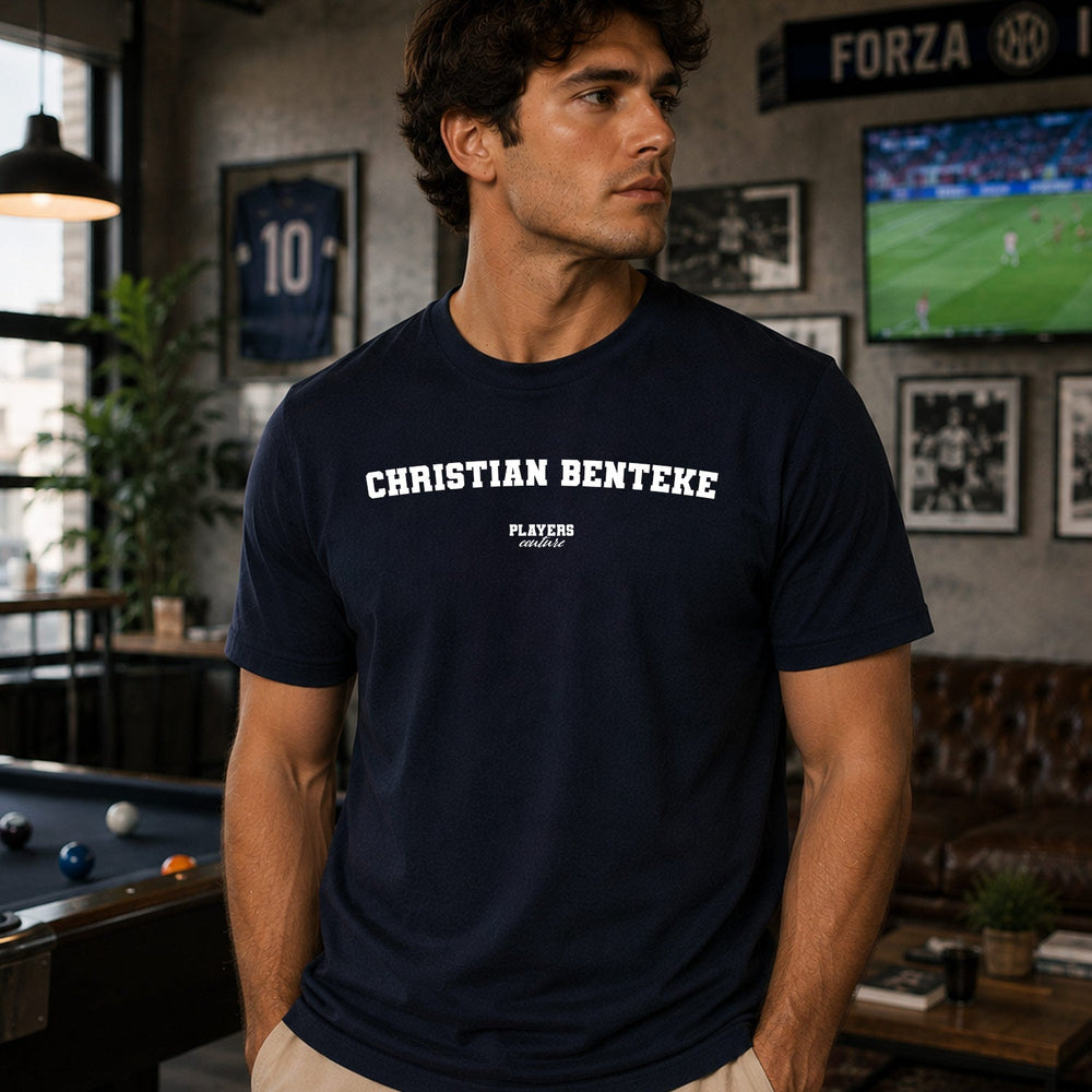 Christian Benteke navy T-shirt lifestyle image 1