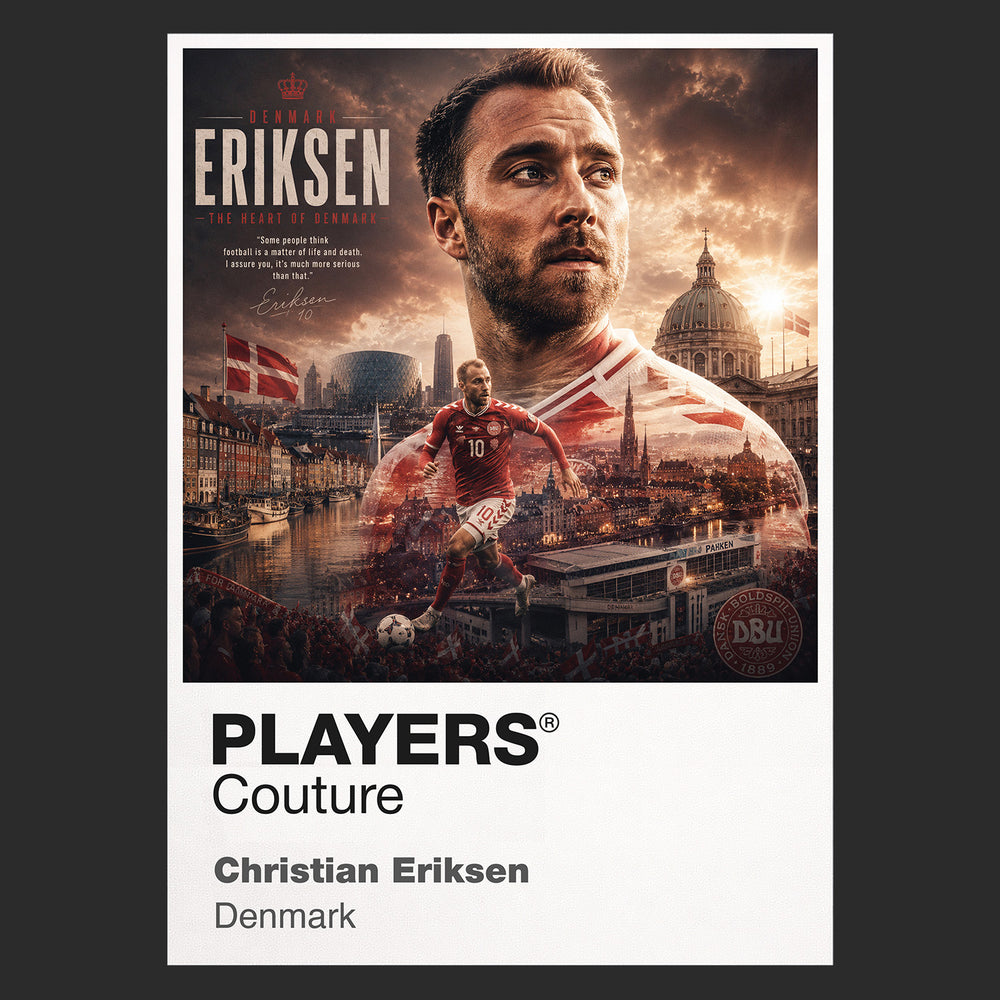 Christian Eriksen Denmark Atlas Frame artwork by Players Couture