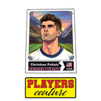 Christian Pulisic World Cup Sticker Men's T-Shirt – close-up detail shot of the Christian Pulisic World Cup Players Couture