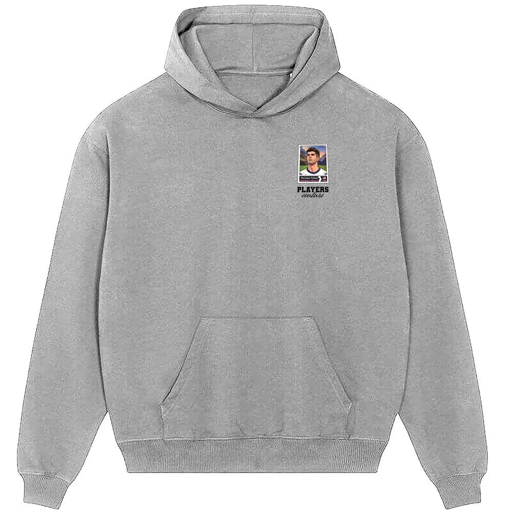 Christian Pulisic World Cup Sticker Men's Hoodie – christian pulisic sticker mens grey hoodie Players Couture design