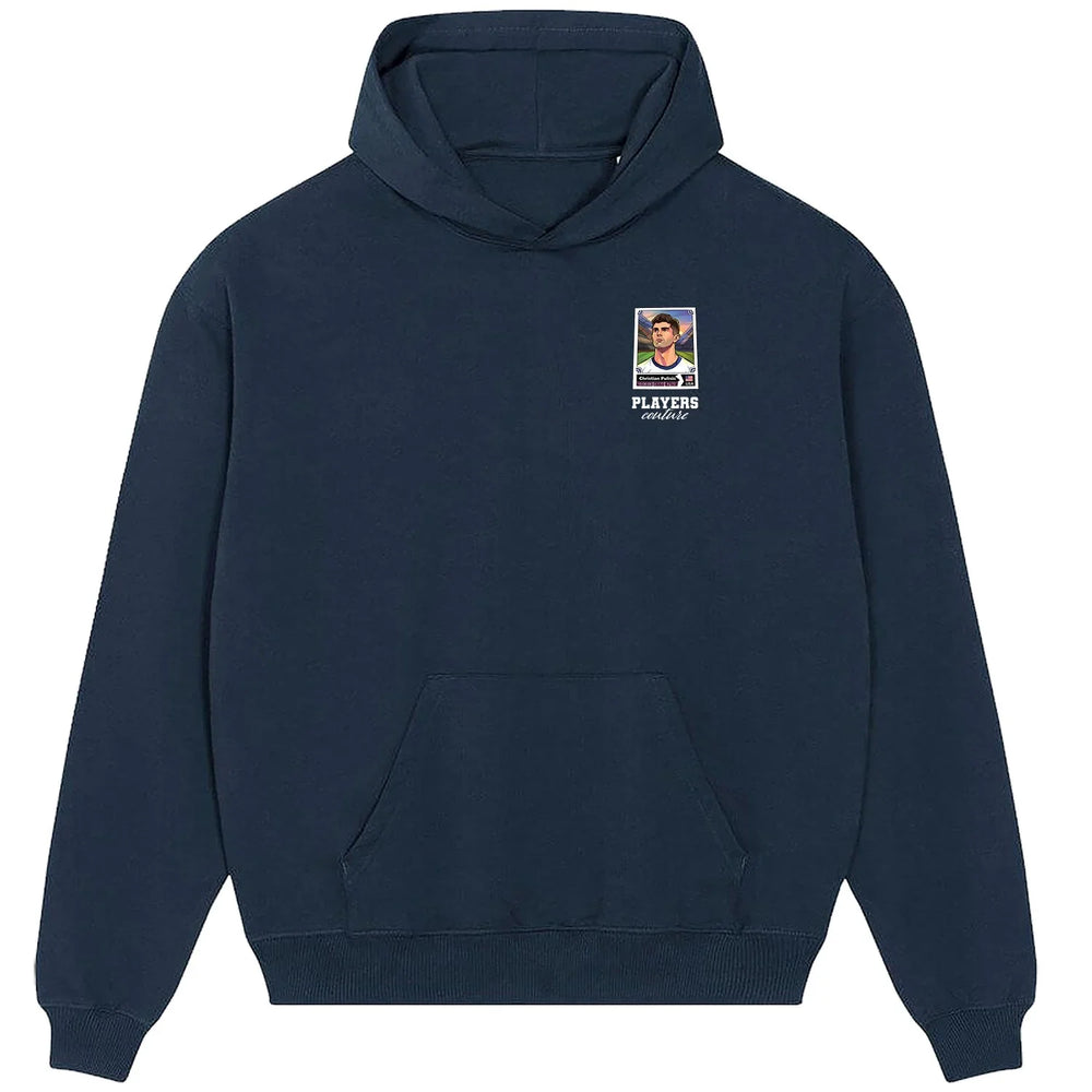 Christian Pulisic World Cup Sticker Men's Hoodie – christian pulisic sticker mens navy hoodie Players Couture design