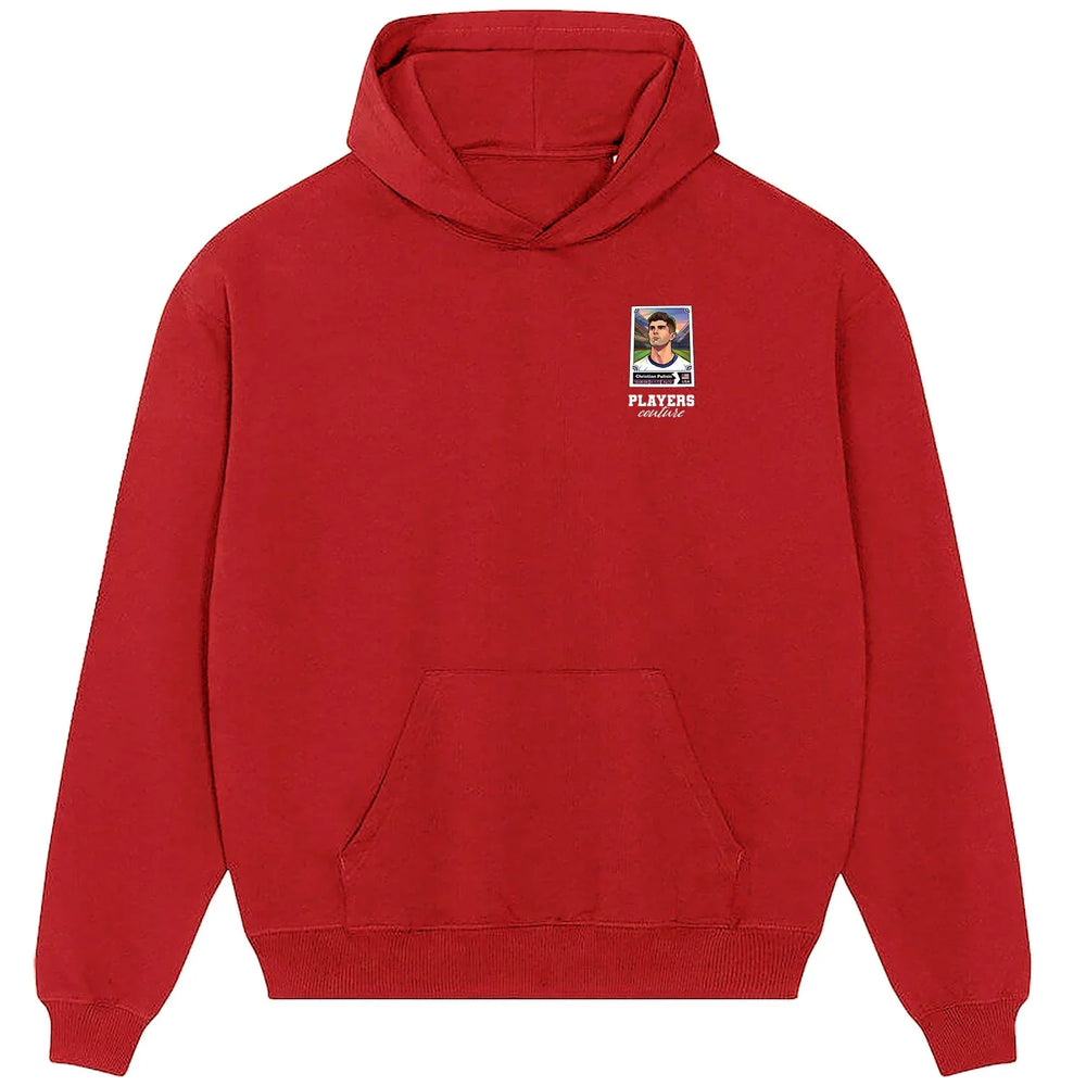 Christian Pulisic World Cup Sticker Men's Hoodie – christian pulisic sticker mens red hoodie Players Couture design