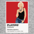 Christina Aguilera Christina Aguilera's microphone stance, blonde styling and powerful pop-performance identity Icon Frame artwork in grey