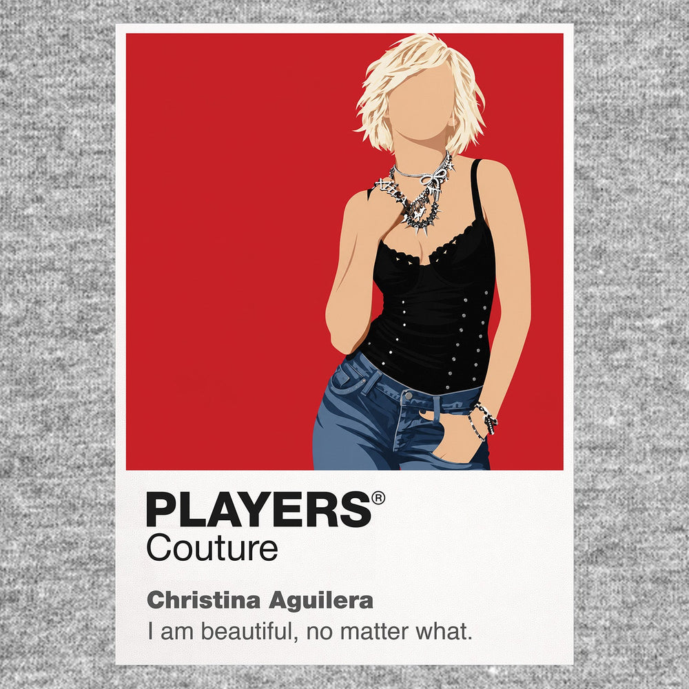 Christina Aguilera Christina Aguilera's microphone stance, blonde styling and powerful pop-performance identity Icon Frame artwork in grey