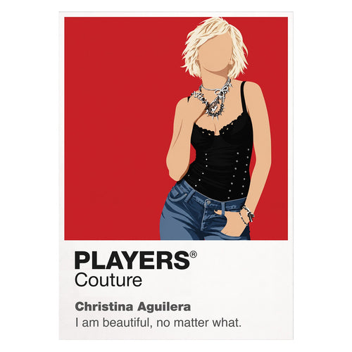 Christina Aguilera Christina Aguilera's microphone stance, blonde styling and powerful pop-performance identity Icon Frame artwork on white
