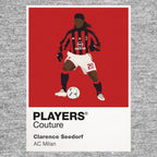 Clarence Seedorf AC Milan Icon Frame Kids T-Shirt — Gray Artwork