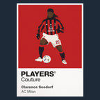 Clarence Seedorf AC Milan Icon Frame Kids T-Shirt — Navy Artwork
