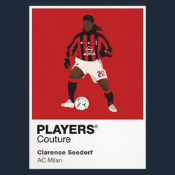 Clarence Seedorf AC Milan  Icon Frame Men's Hoodie — Navy Artwork