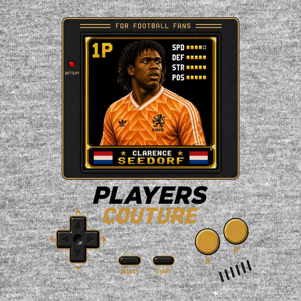 Clarence Seedorf 1P 8-Bit t-shirt retro gaming design by Players Couture