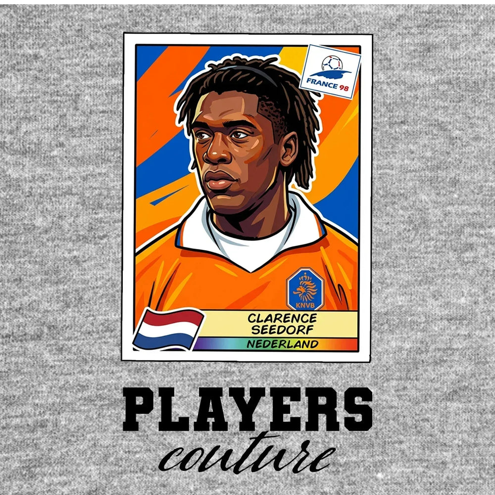 Clarence Seedorf World Cup Sticker Kids T-Shirt – clarence seedorf grey Players Couture design
