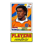 Clarence Seedorf World Cup Sticker Men's T-Shirt – close-up detail shot of the Clarence Seedorf World Cup Players Couture