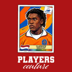 Clarence Seedorf World Cup Sticker Men's T-Shirt – red close-up detail shot of the Clarence Seedorf World Cup Players