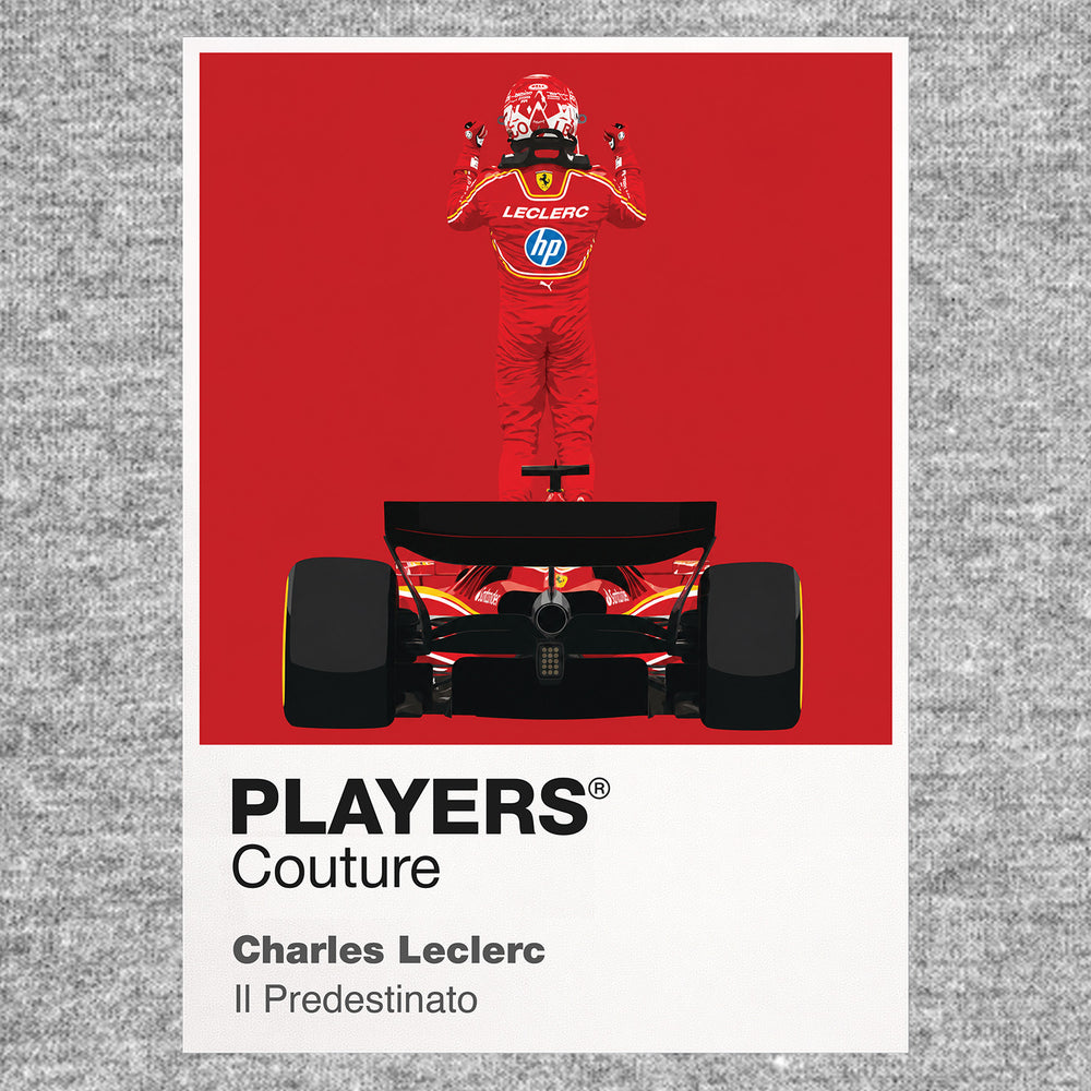 Charles Leclerc Standing on Car Motor Racing Icon Frame Men's T-Shirt