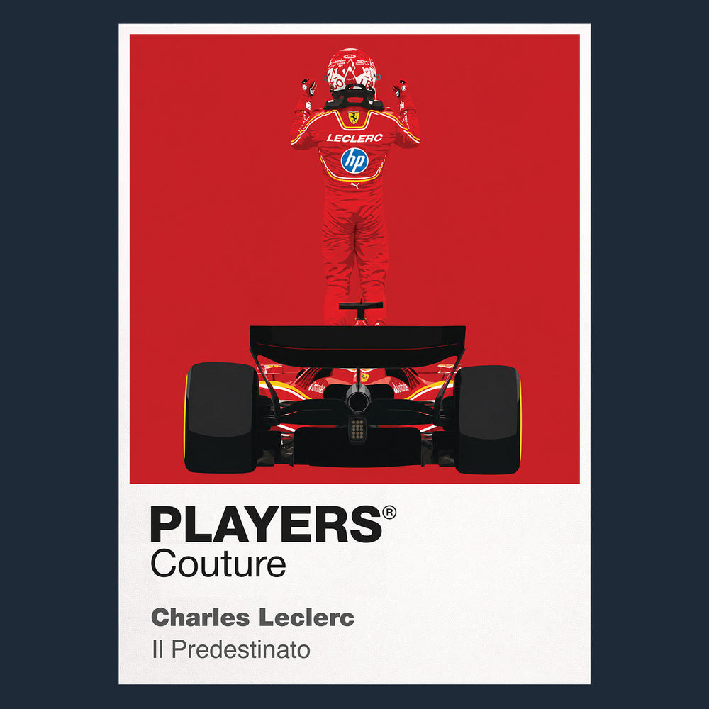 Charles Leclerc Standing on Car Motor Racing Icon Frame Men's T-Shirt