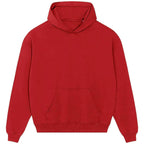 Custom Name hoodie – red men's hoodie with white Custom Name letters and Players Couture logo on the chest
