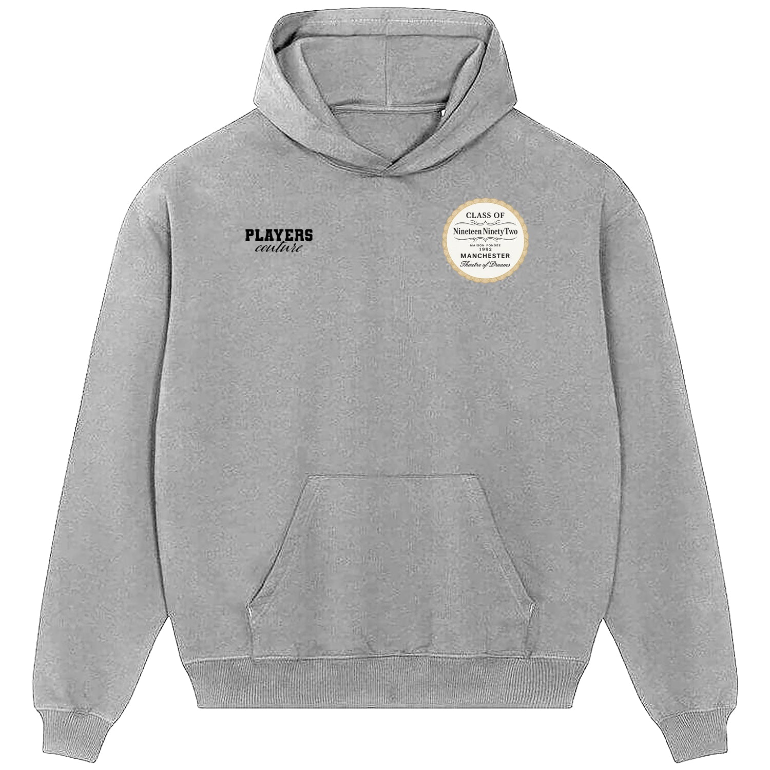 Class of 92 Logo Players Couture Men's Casual Hoodie Gray