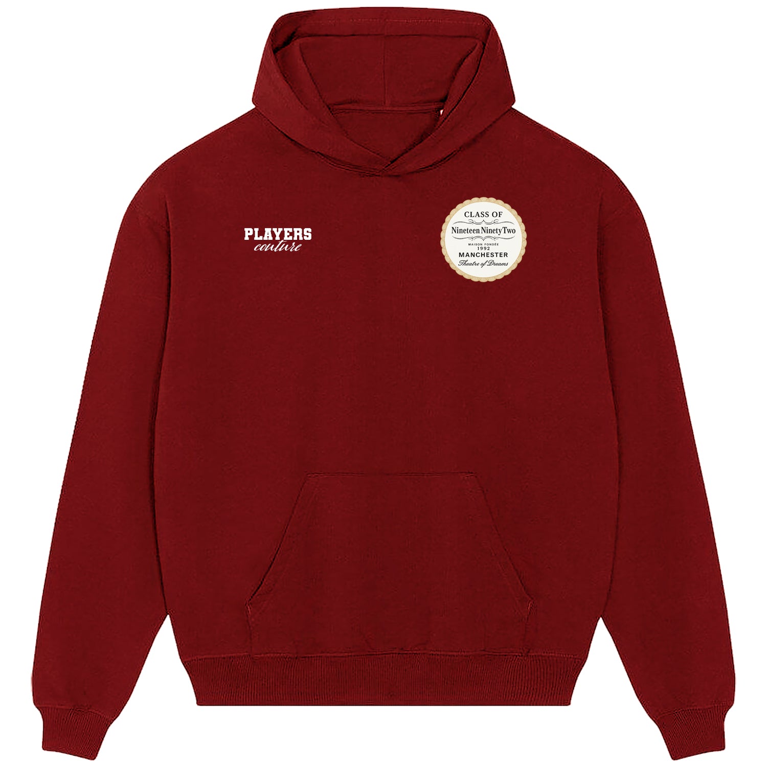 Class of 92 Logo Players Couture Men's Casual Hoodie Red