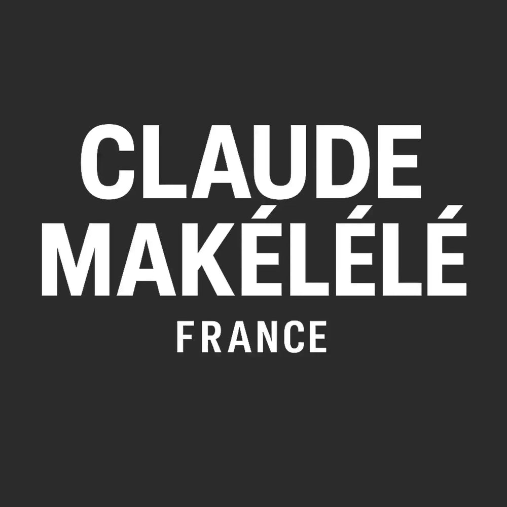Claude Makelele Logo Men's T-Shirt – black close-up detail shot of the Claude Makelele Players Couture logo design