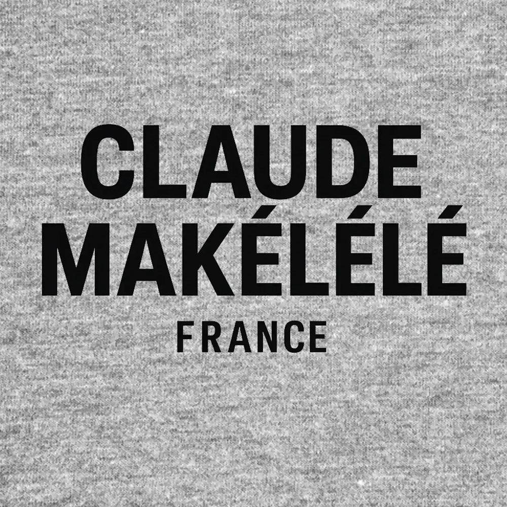 Claude Makelele Logo Men's T-Shirt – grey close-up detail shot of the Claude Makelele Players Couture logo design